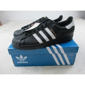 NEW Adidas Superstar Shoes Mens‎ 12 Black White EG4959 Trefoil Sneakers 06